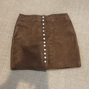 Free People Brown Suede Skirt
